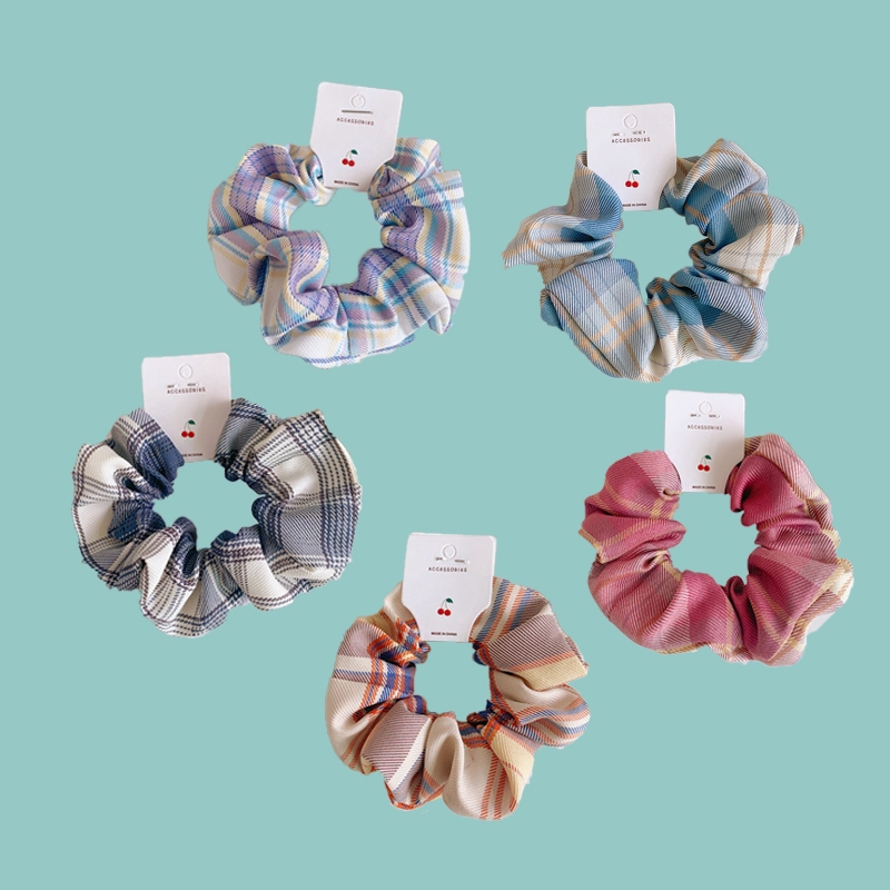 Dây buộc tóc chiffon Hishop in hoa cúc nhiều màu cho nữ