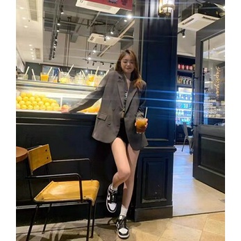 Ảnh thật 4 hình cuối-HC882.Áo blazer thời trang oversize xuân thu Hàn Quốc