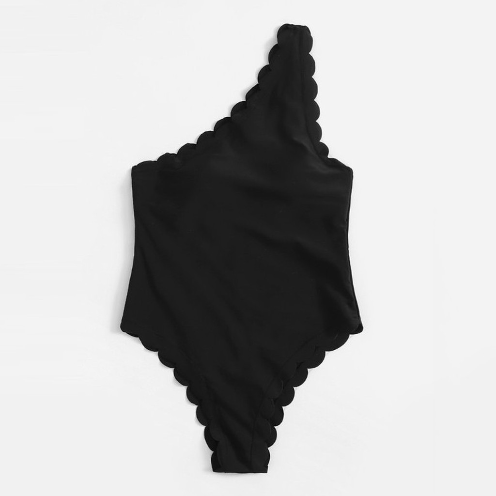 Fashion Women Sexy Solid One Shoulder Cut Flower Swimwear Bathing Swimsuit | BigBuy360 - bigbuy360.vn