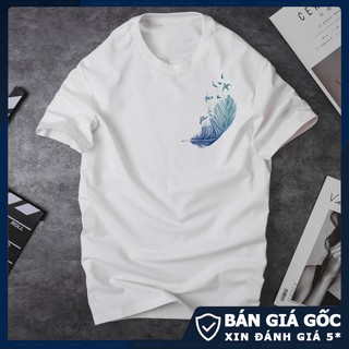 Áo thun nam tay ngắn cổ tròn chất mát đẹp in 3D lông vũ mã CZ63