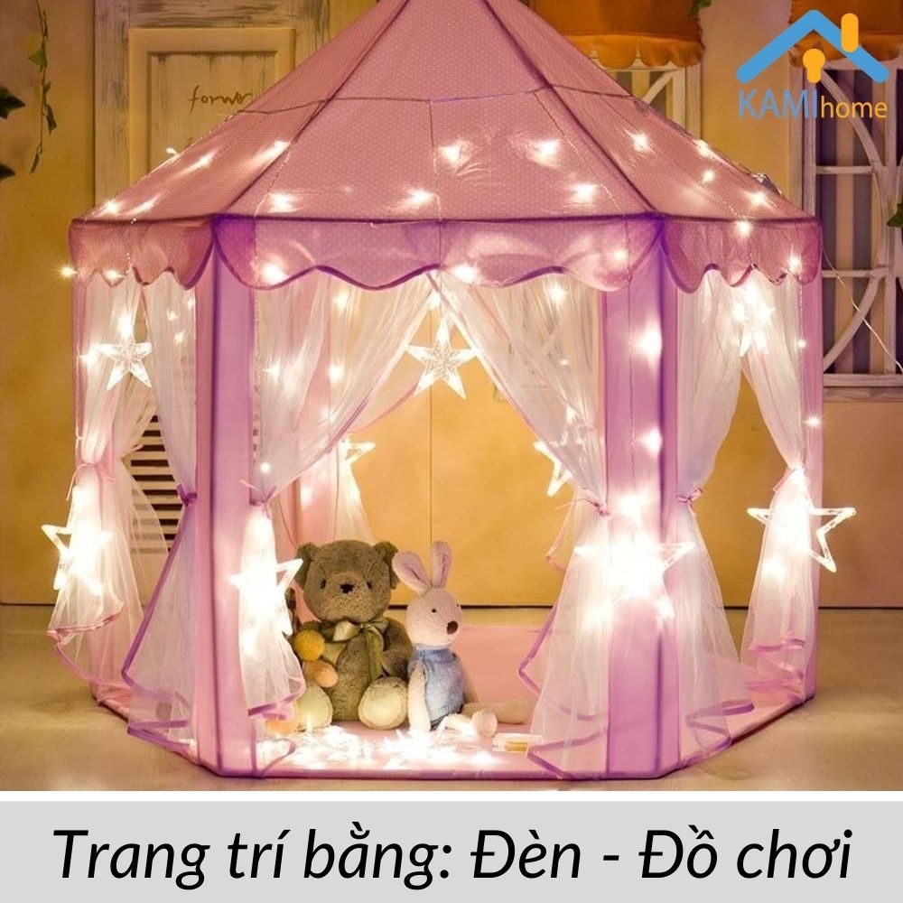 Lều công chúa cho bé gái Khung kim loại lắp ráp (Kiểu lâu đài) nhà bóng gấp gọn trong nhà và ngoài trời mã 50125