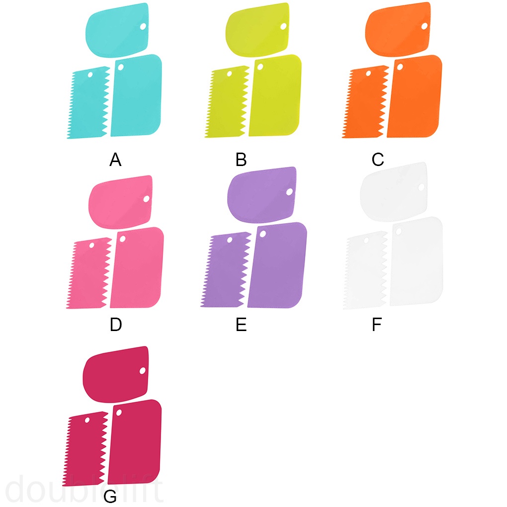 Set 3 Dụng Cụ Chà Láng Bánh Kem Bằng Nhựa Tiện Dụng Diy