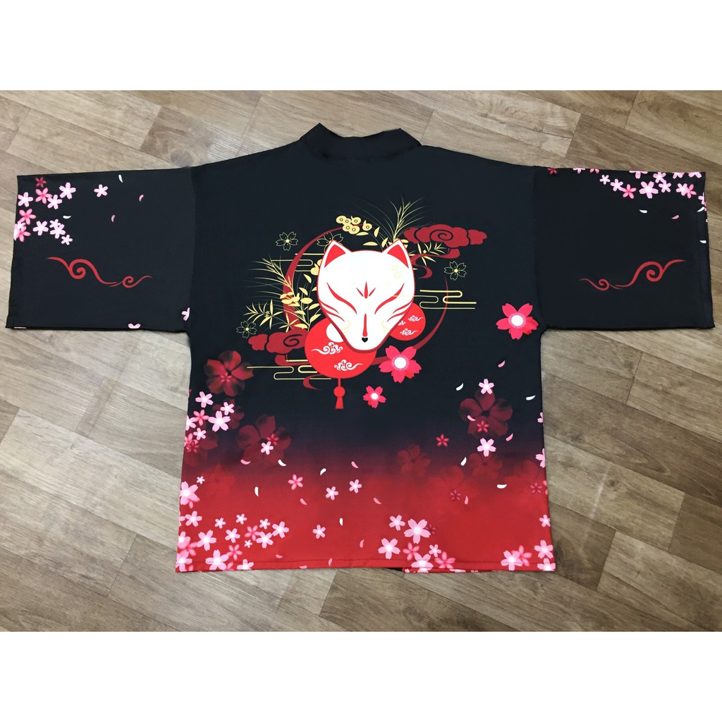 (CÓ SẴN chuẩn form HAORI) Áo khoác kimono haori cáo thần hoa anh đào | BigBuy360 - bigbuy360.vn