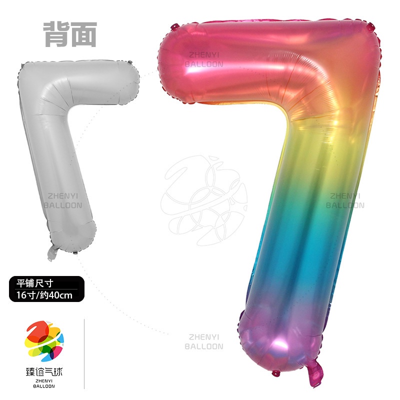 Bong Bóng Nhôm Hình Số 0-9 16 inch Màu Sắc Thạch Trang Trí Sinh Nhật / Đám Cưới