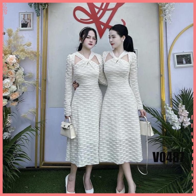 Váy trắng body cut out vải sóng siêu tôn dáng hot hit. Đầm đi tiệc cưới