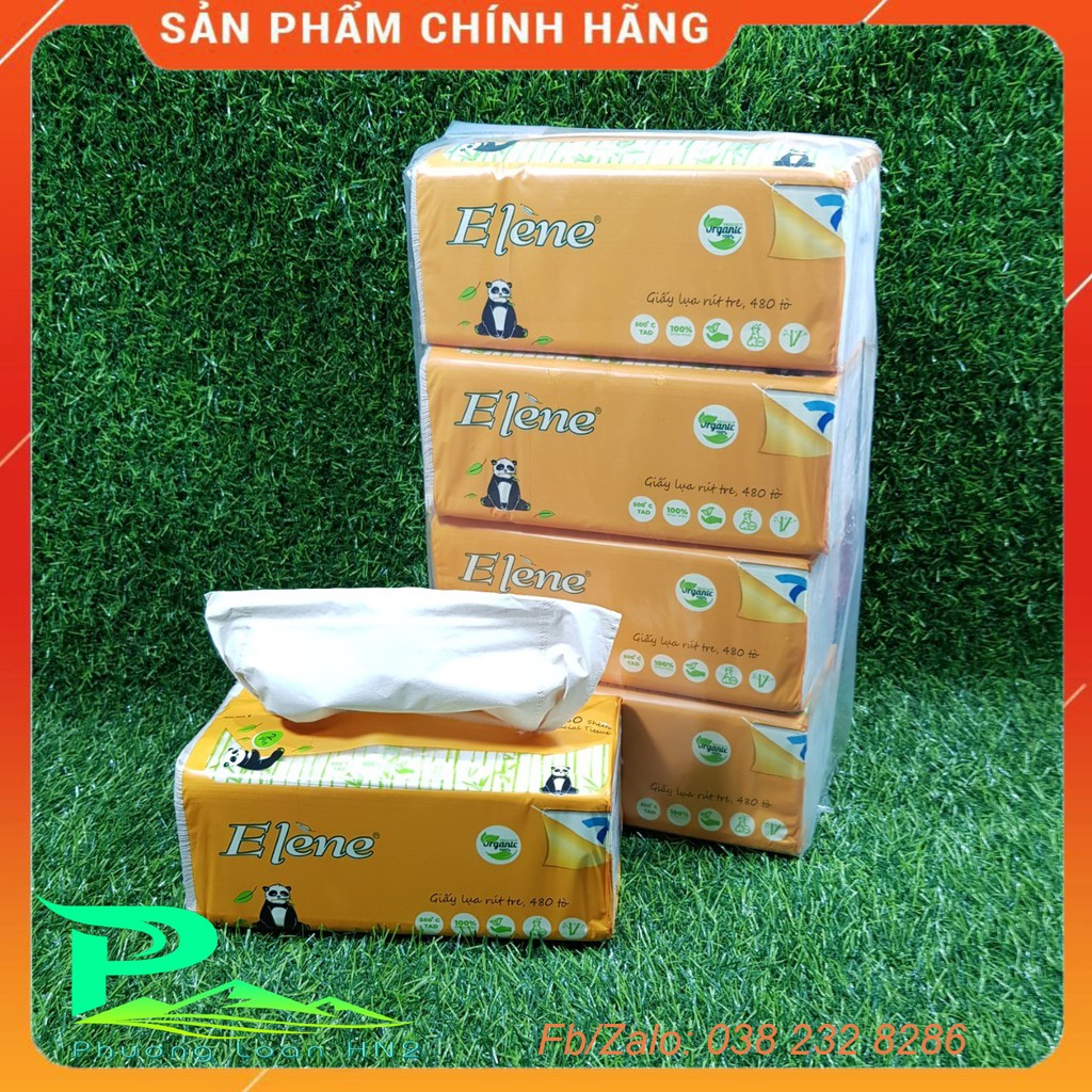 [Mã 267FMCGSALE giảm 8% đơn 500K] Giấy ăn gấu Trúc ELene - Combo 4 gói [Gói 160tờ x 3lớp]