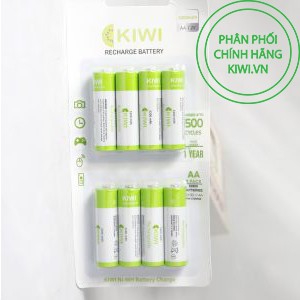 Pin sạc Kiwi Ni-MH AA vỉ 8 viên 2800 - 3200mAh - 3300mAh Rechargeable