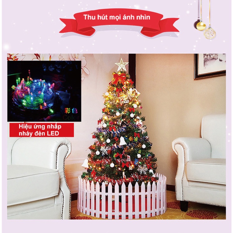 Cây Thông Noel 1m8 - Cây Thông Giáng Sinh Cỡ Lớn Tặng Kèm 130 Phụ Kiện Trang Trí và Đèn Nháy