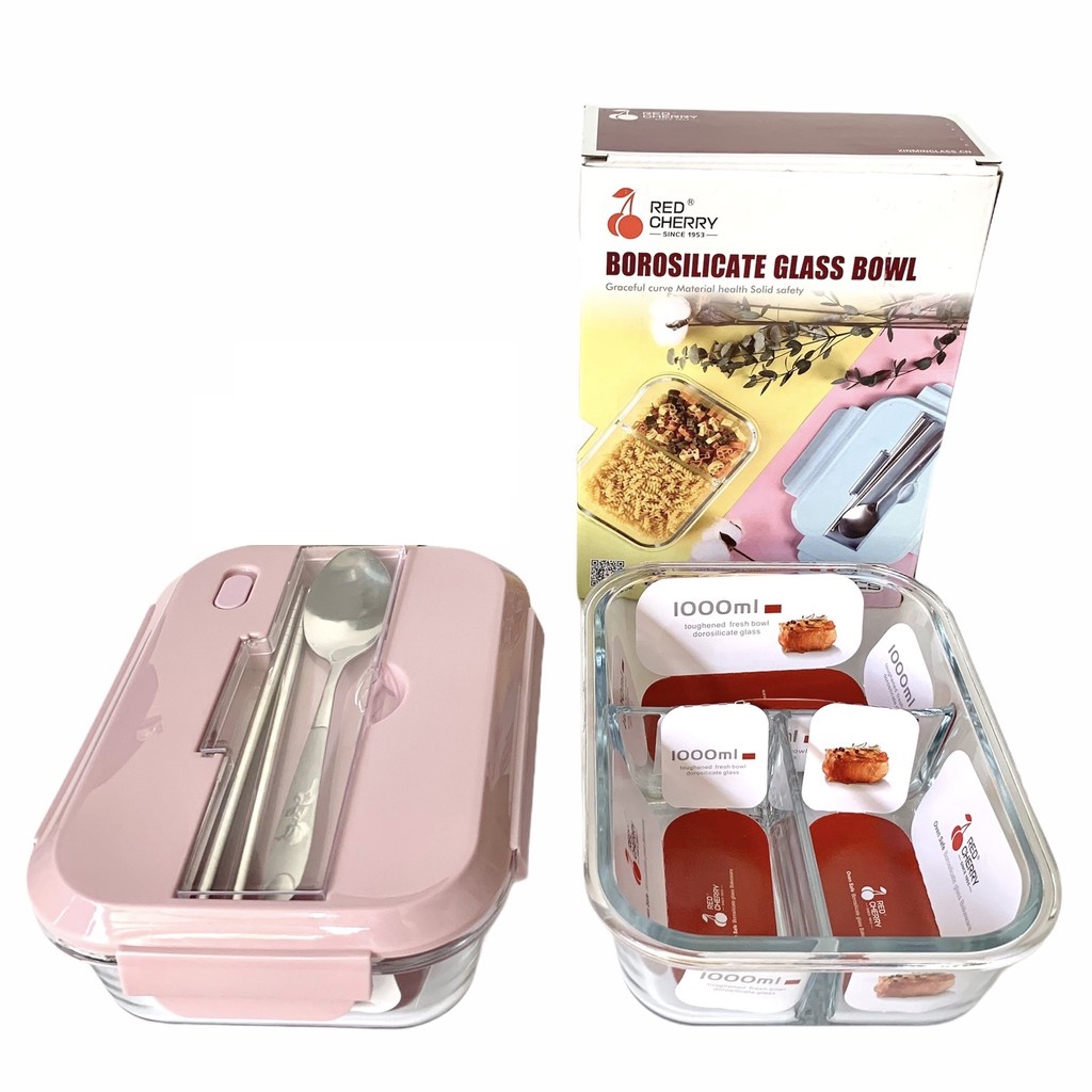 Hộp Cơm Thủy Tinh 1000ml Văn Phòng 3 Ngăn