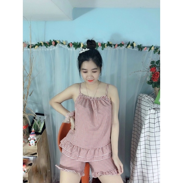 Đầm tay cánh tiên mặc nhà mặc ngủ vải xốp gân