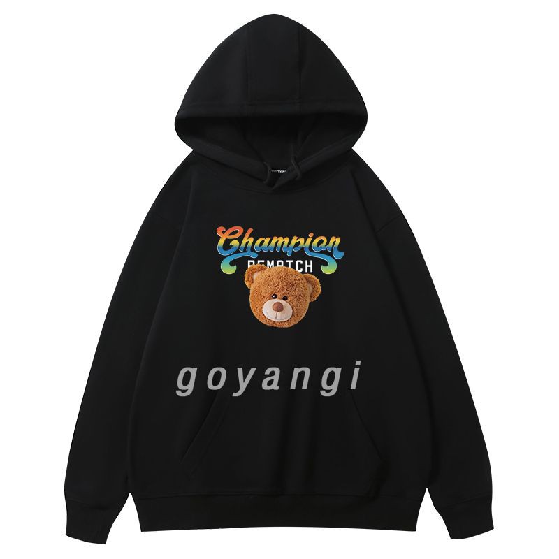 Áo hoodie goyangi Champion Bear form rộng phong cách hàn quốc