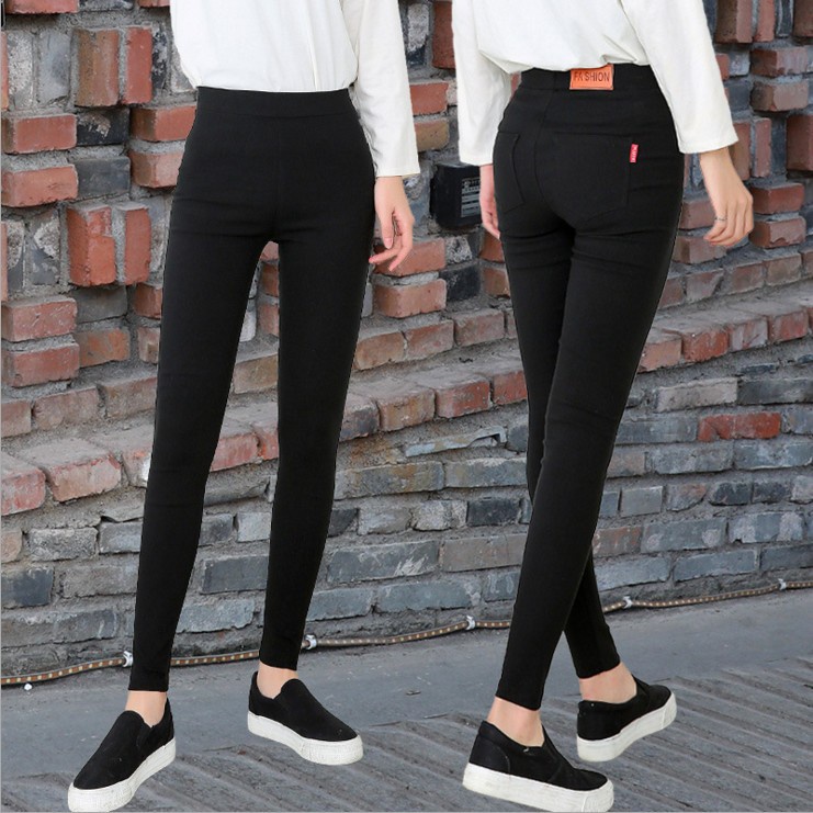 WAFNHA D412 Quần Legging Mỏng Co Giãn Màu Đen Dành Cho Nữ
