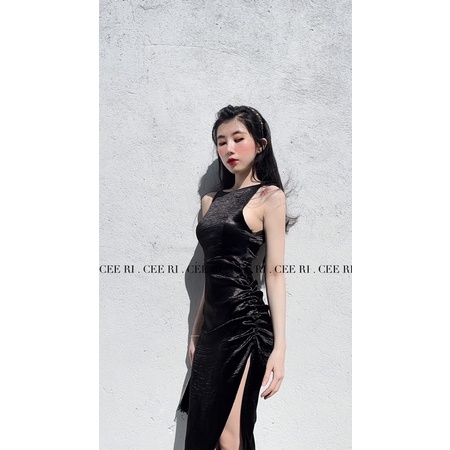 ( ẢNH THẬT - MẪU ĐỘC QUYỀN CEE RI ) Đầm lụa cao cấp xẻ tà 2 bên