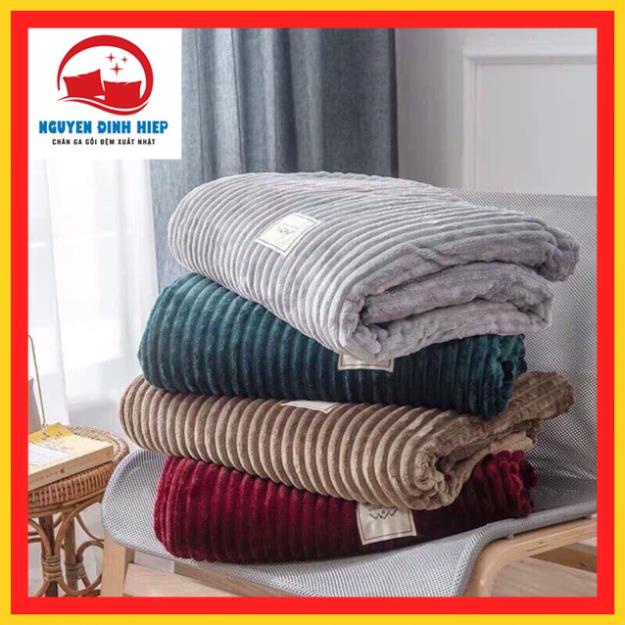 Chăn nhung tuyết, chăn kẻ tăm văn phòng hàng cao cấp 2mx2m3