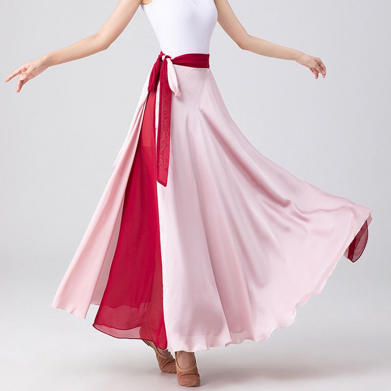 [M &amp; E] Aoyama Fandai Váy Xòe Múa Trượt Tuyết Thắt Dây 720 Độ Kích Thước Lớn Thanh Lịch