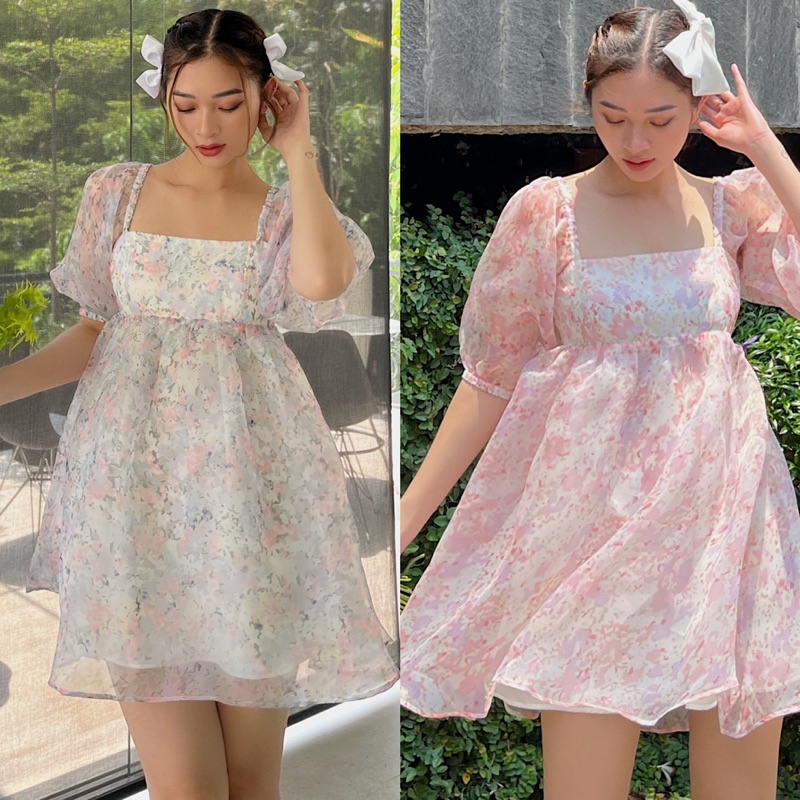 Milcah dress - Đầm ngắn xoè phồng hoạ tiết- Somalyng.studio