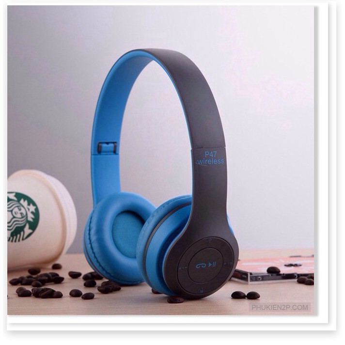 Tai nghe Bluetooth chụp tai P47 có khe cắm thẻ nhớ Bảo Hành 3 Tháng | BigBuy360 - bigbuy360.vn