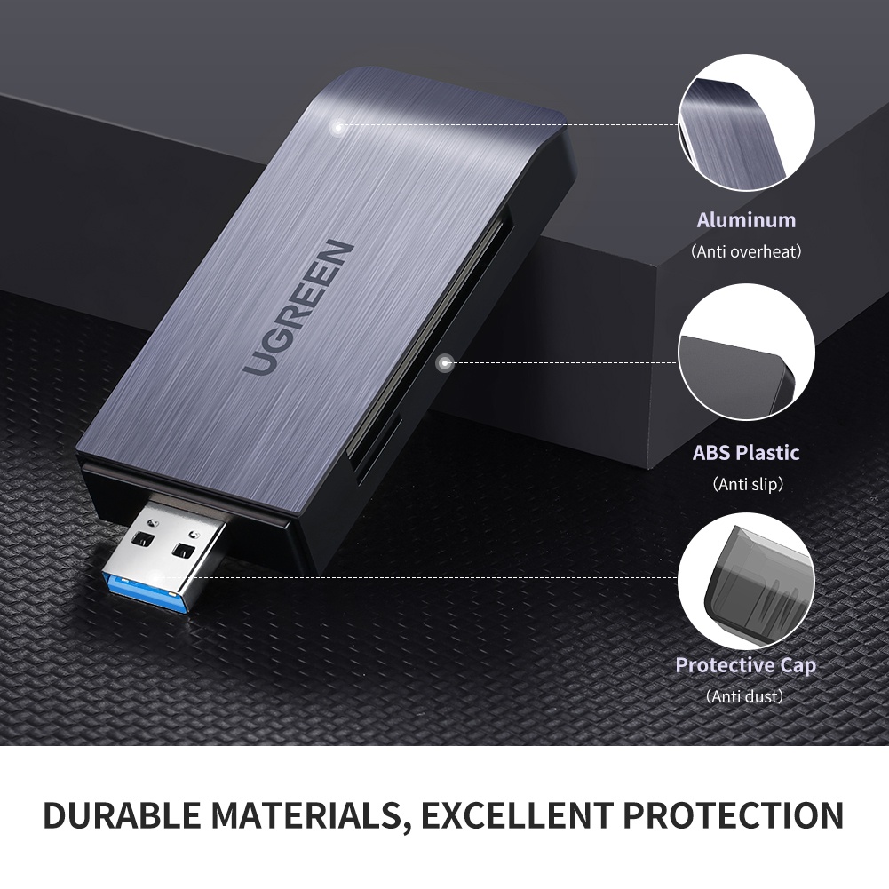 Đầu đọc thẻ nhớ UGREEN cổng USB 3.0 cho thẻ Micro SD TF CF MS