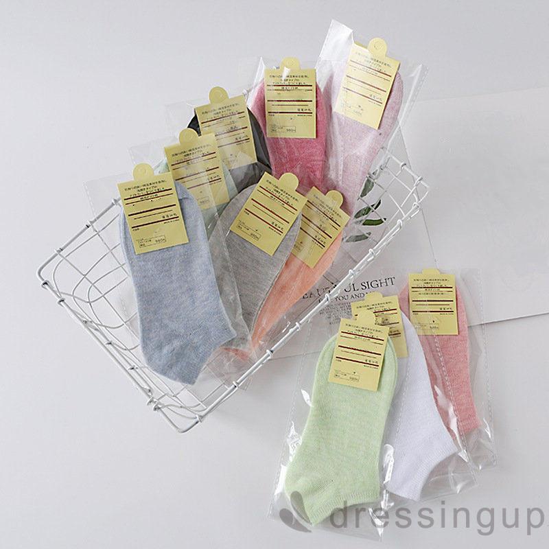 Vớ cotton cổ thấp co giãn màu sắc đơn giản 5 màu lựa chọn cho nữ