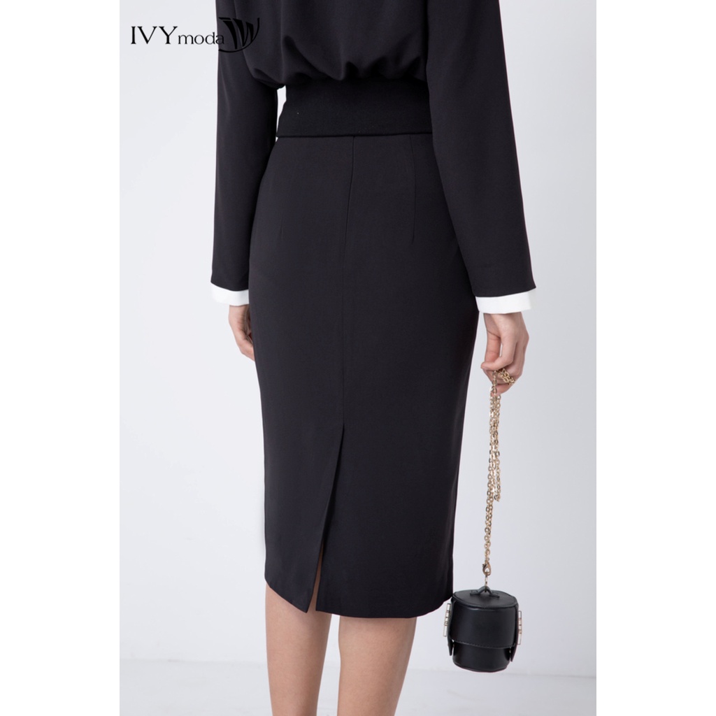 Chân váy bút chì phối màu IVY moda MS 31M6943