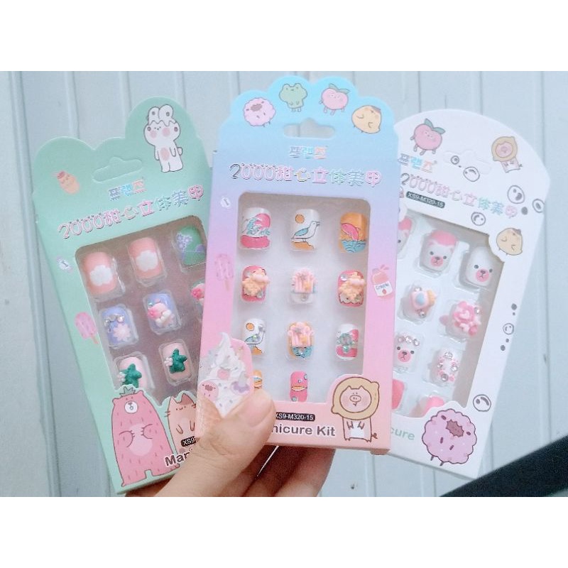 HÀNG MỚI VỀ - Bộ Dán Móng Tay Nổi 3D Cho Bé Gái Xinh Xắn - Ngộ Ngĩnh - Đáng Yêu