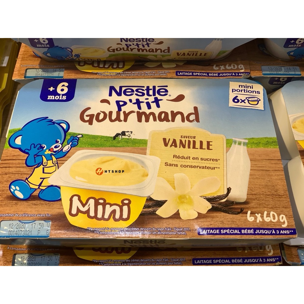 Váng Sữa Nestle Pháp Vị Vani  Thơm Ngon Bổ Dưỡng Cho Bé Từ 6 Tháng Vỉ 6 Hộp x 60Gram