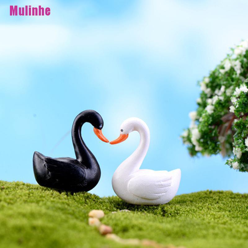 Thiên Nga Đen / Trắng Mini Trang Trí Sân Vườn