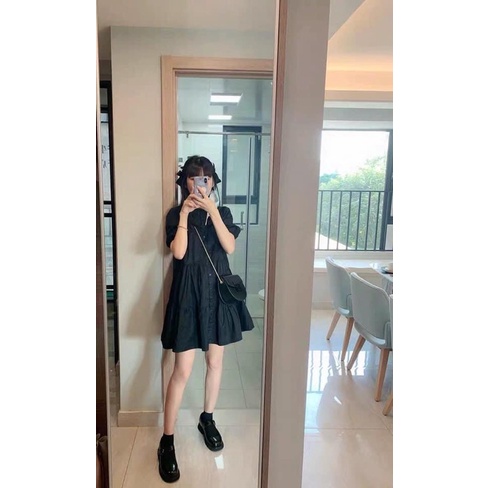 Đầm đen babydoll Zara