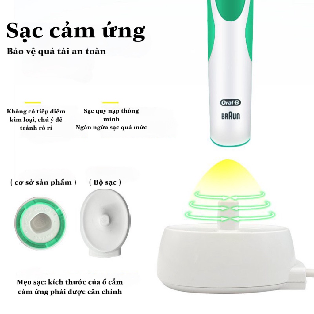 Bàn Chải Đánh Răng Điện Oral-B Hàng Chính Hãng Chăm Sóc Răng Miệng Nhạy Cảm, Bàn Chải Điện Oral B Vitality D12, D100