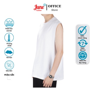 Áo ba lỗ nam June Fashion, Áo ba lỗ unisex form rộng chất liệu coton mềm thoáng mát mã AT26