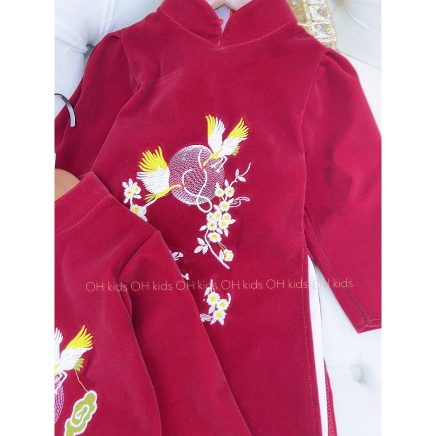 Cách tân nhung thêu Phượng Hoàng cho bé 8-22kg
