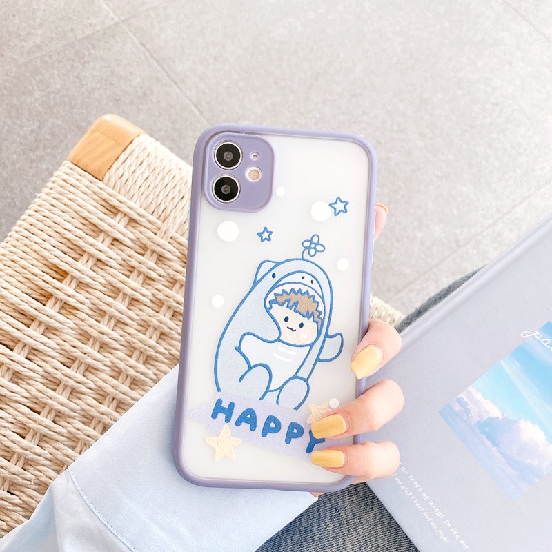 Ốp lưng iphone Happy Lucky nhám viền nổi cong 5/5s/6/6plus/6s/6splus/7/7plus/8/8plus/x/xr/xs/11/12/pro/max/plus/promax