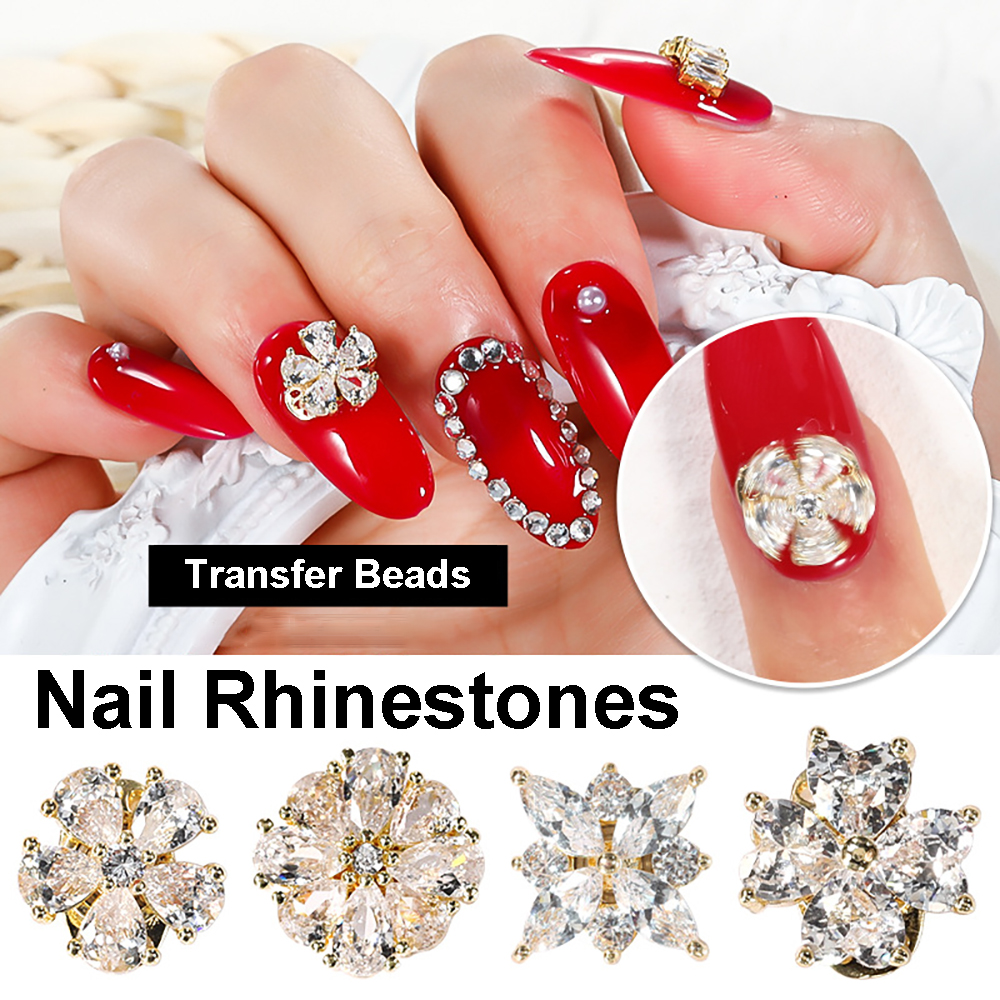 (Hàng Mới Về) Phụ Kiện Trang Trí Móng Hình Bông Tuyết 3d Lấp Lánh Diy