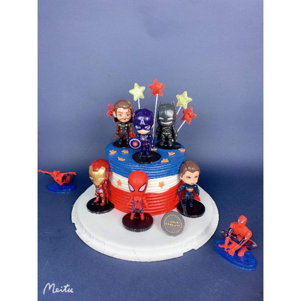 phụ kiện trang trí bánh set 6 siêu anh hùng Marvel