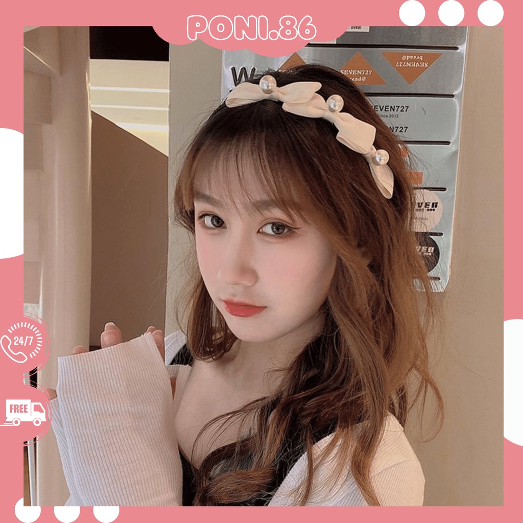 Băng đô,cài tóc, hớt tóc 3 nơ đính ngọc sang chảnh phong cách Hàn quốc