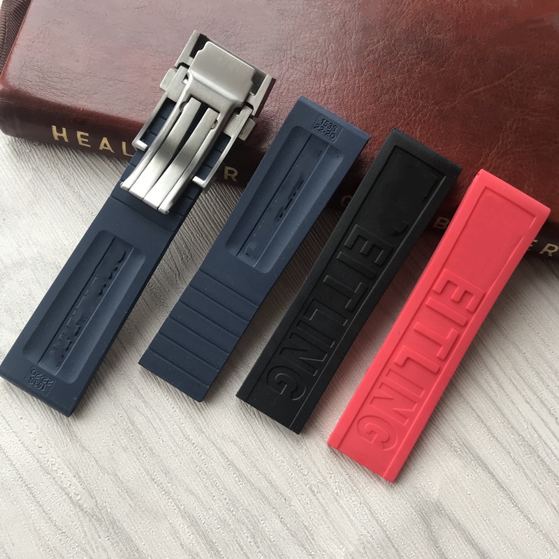 Dây đeo Breitling Silicone phù hợp với Siêu đại dương / Máy bay trinh sát Avengers / Blackbird Vòng đeo tay cao su Sê-ri màu vàng