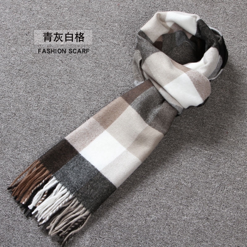 Khăn quàng cổ cashmere kẻ sọc ca rô phong cách thời trang vintage cho nam kích thước 30 * 180cm