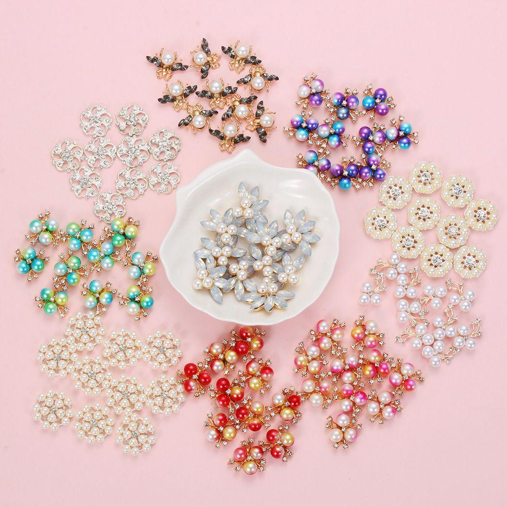 Set 10 Nút Thắt Hình Hoa Và Ong Dùng Để Trang Trí Sổ Tay / Đám Cưới