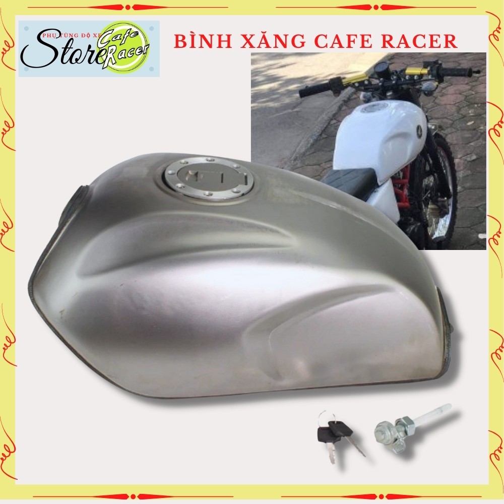 Bình xăng lớn Cafe racer , thùng xăng móp to phôi mộc chưa sơn chất thép dày dặn, chất lượng cao cấp