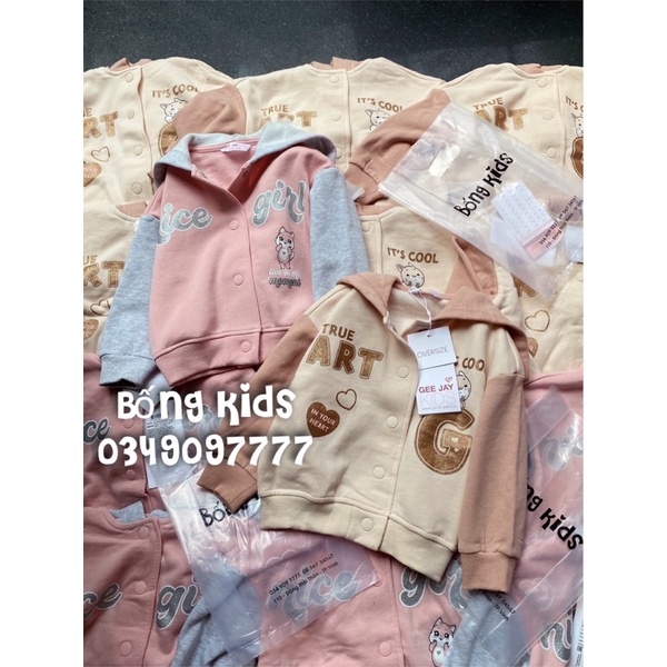 Áo Khoác Nỉ Bé Gái Hoodie Phối Màu GJ