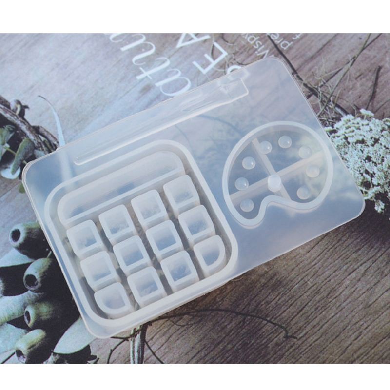 Khuôn Làm Móc Khóa Hình Khay Màu Nước Bằng Nhựa Resin