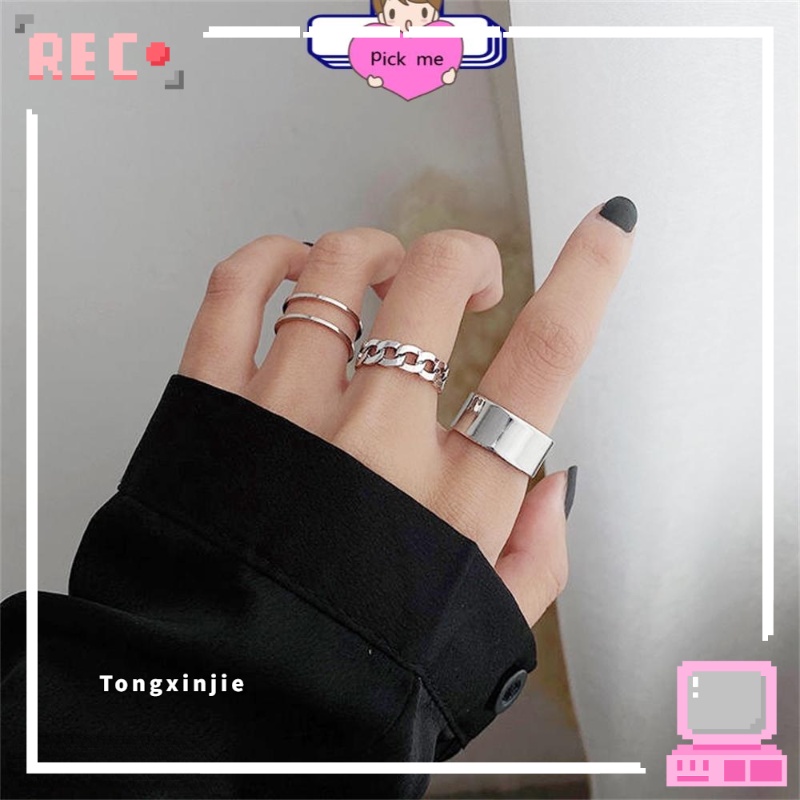 Set 3 Nhẫn Nữ Thời Trang Cá Tính