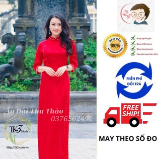Áo dài gấm tơ đính ngọc cao cấp, áo dài truyền thống cho nàng siêu xinh