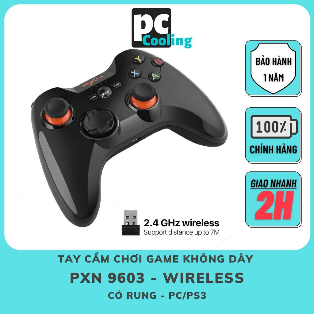 Tay Cầm Chơi Game không dây PXN 9603 Wireless cho PC / PS3/ Smart TV( Có RUNG )