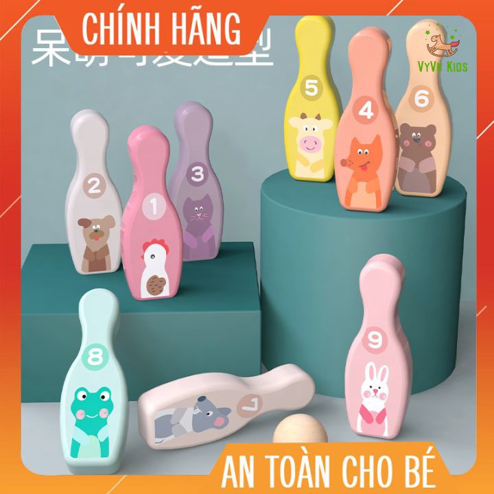 Bộ đồ chơi Bowling bằng gỗ cho bé♥️ CHÍNH HÃNG♥️ ĐỒ CHƠI GIÁO DỤC♥️ giúp phát triển các giác quan của trẻ