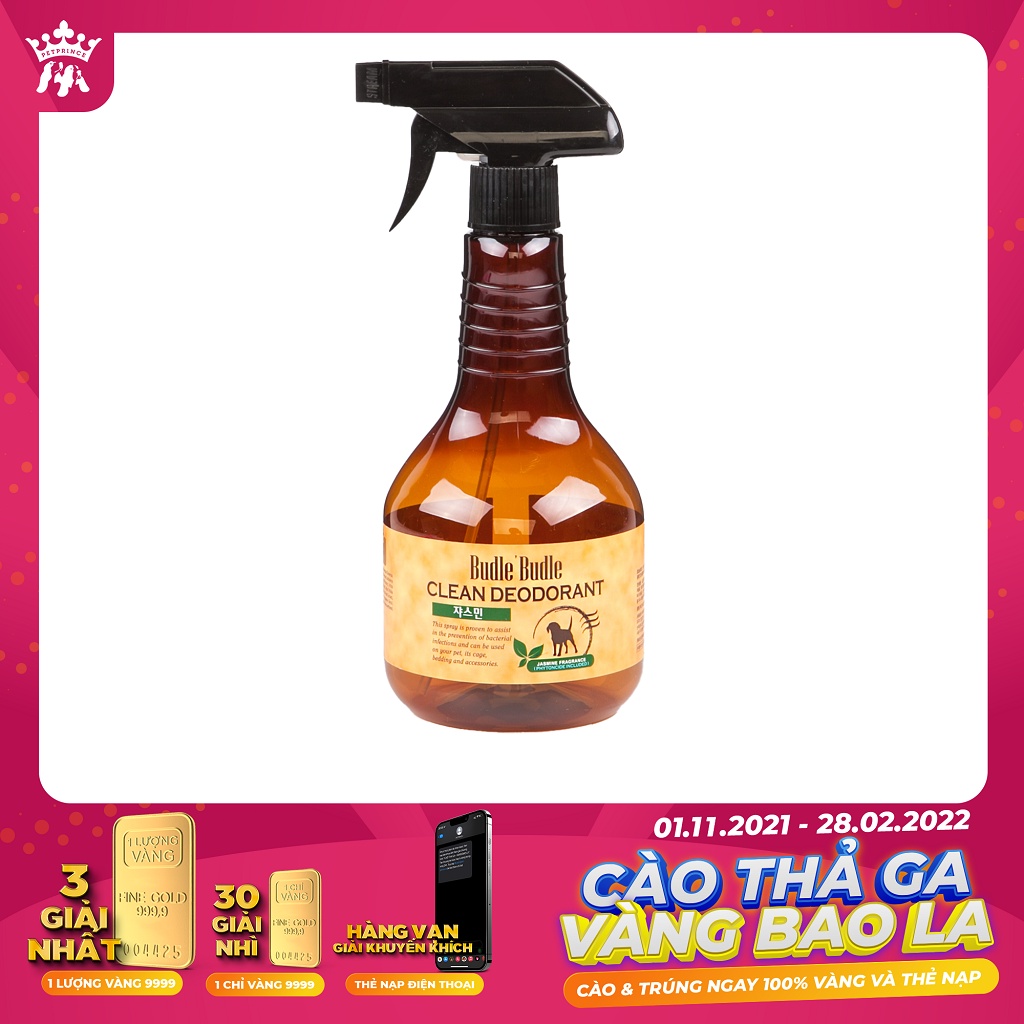 [350ml] Xịt khử mùi - dưỡng lông Budle'Budle cho chó mèo