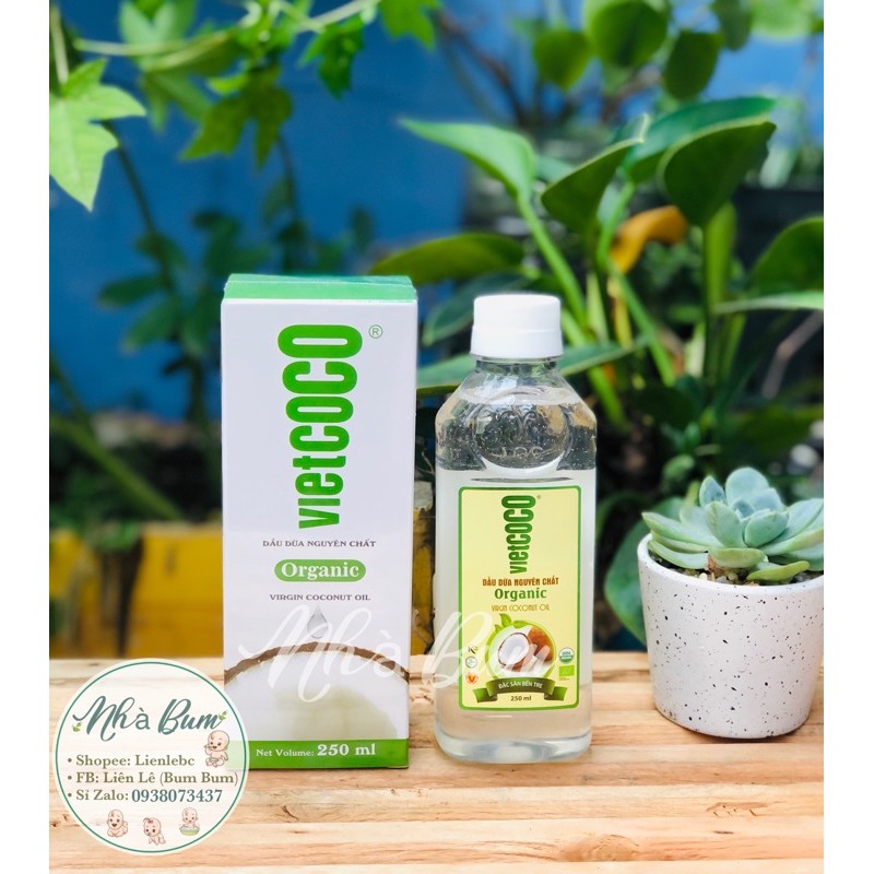 Dầu dừa hữu cơ VIETCOCO - CHAI CÓ VÒI 250ml