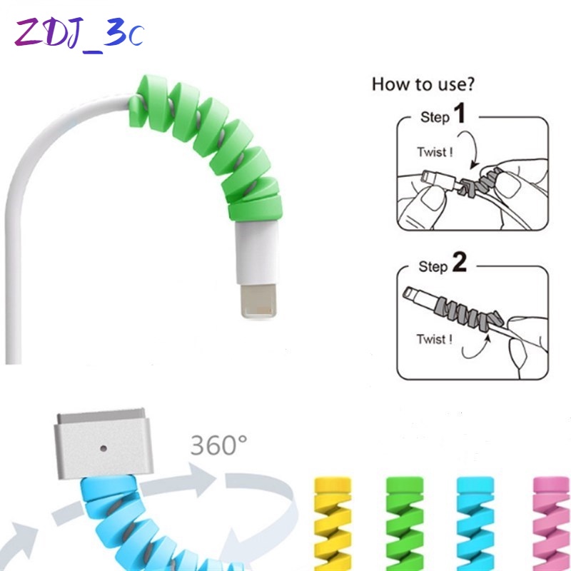Set 3 Ống Silicone Bọc Bảo Vệ Dây Cáp Sạc USB