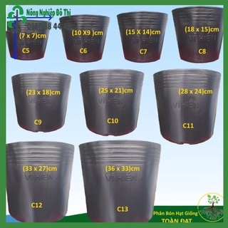 Chậu nhựa đen dẻo trồng cây sân vườn, chậu nhựa vĩ hiền c5 c6 c7 c8 c9