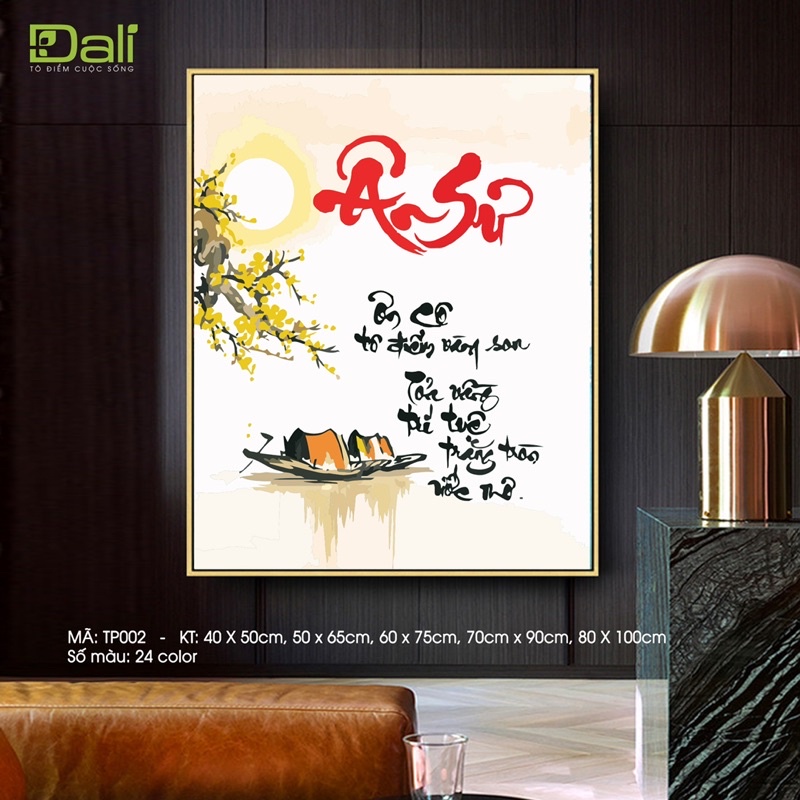 Có sẵn- Tranh tự tô sơn dầu số hoá - THƯ PHÁP